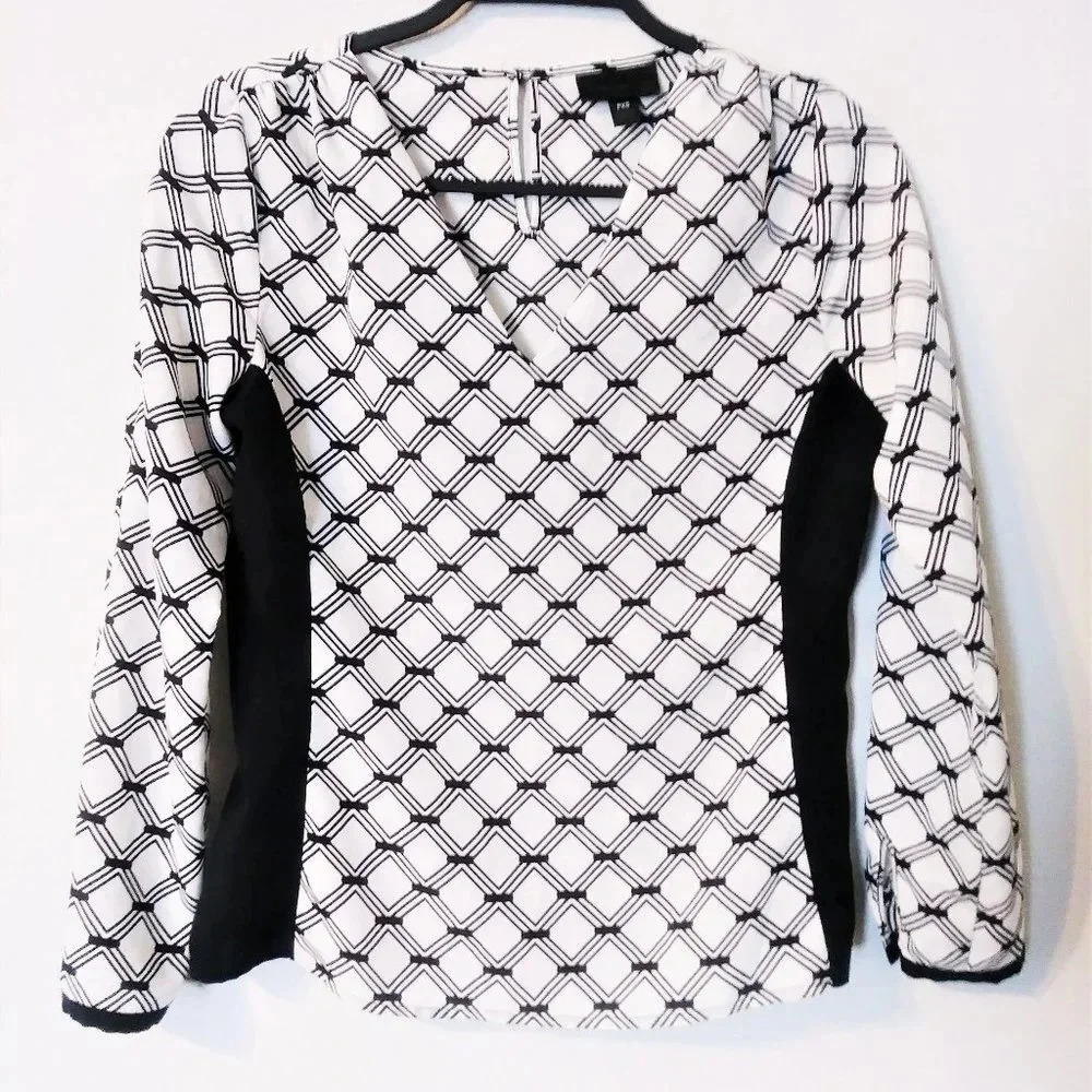 Worthington Black White Print‎ Top
